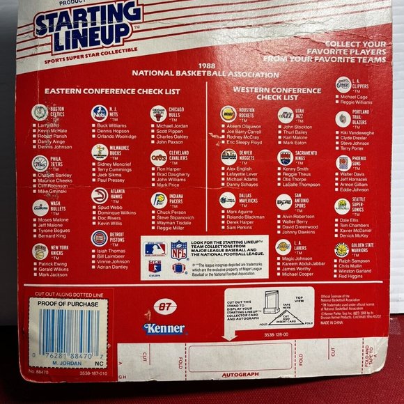 1988 KENNER STARTING LINEUP SLU MICHAEL JORDAN ROOKIE ACTION FIGURE SEALED +Card - Picture 3 of 5